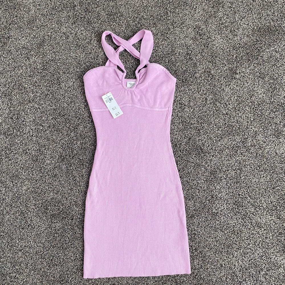 Pink Knit Halter Dress